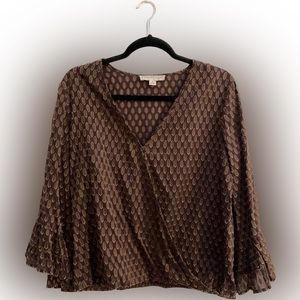 Love Stitch brown and cream blouse